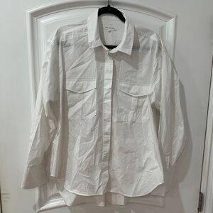 Good American Classic White Button Down Shirt